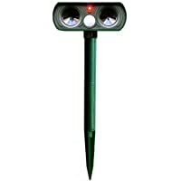 Drillpro Repelente solar-ultrasónico de animales (gatos- perros- zorros- ciervos- roedores)- para granja